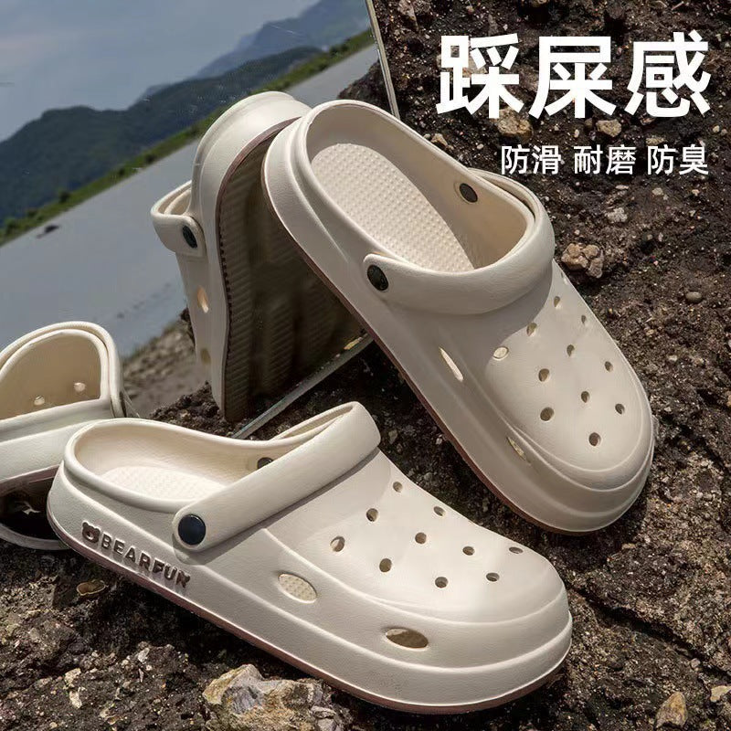New arrivaleva clogs shoes for women summer couple outwearcute briquettes feel like stepping on shit, non-smelly feet non-slip beach sandals