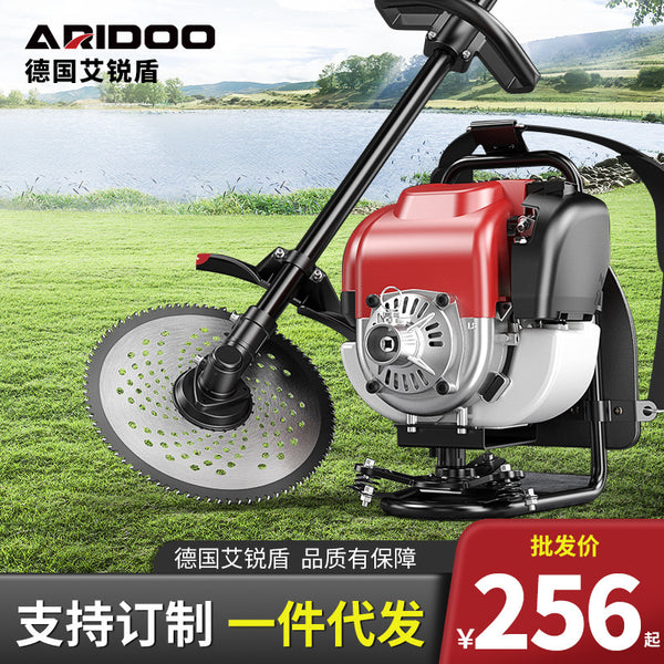 Lawn mower, multi-functional backpack lawn mower, agricultural gasoline harvesting artifact, small household reclamation, soil loosening and lawning