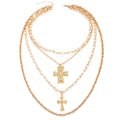 Long cross necklace wholesale european and american cross-border alloy jewelry women's exaggerated sweater chain niche high-end necklace