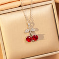 X8314-20 silver cherry necklace