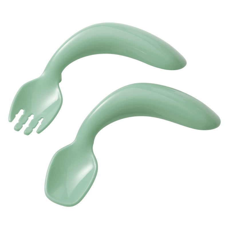 Baby learning to eat training elbow fork spoon spoon infant and child complementary food learning to hold fork and spoon box