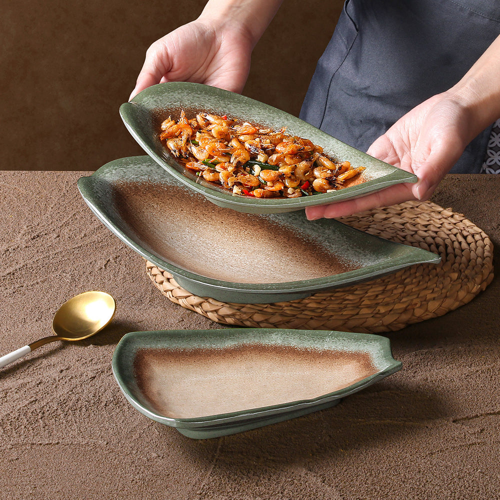 Melamine dinnerware plates - retro commercial dinner plates for restaurants, hotel stir-fry dishes, and unique deep plates for plating