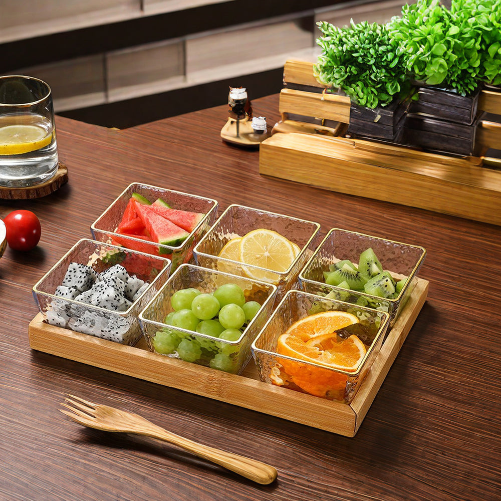 Fruit platter bar ktv snack platter acrylic snack plate melon seed plate divided grids dried fruit plate suit restaurant commercial