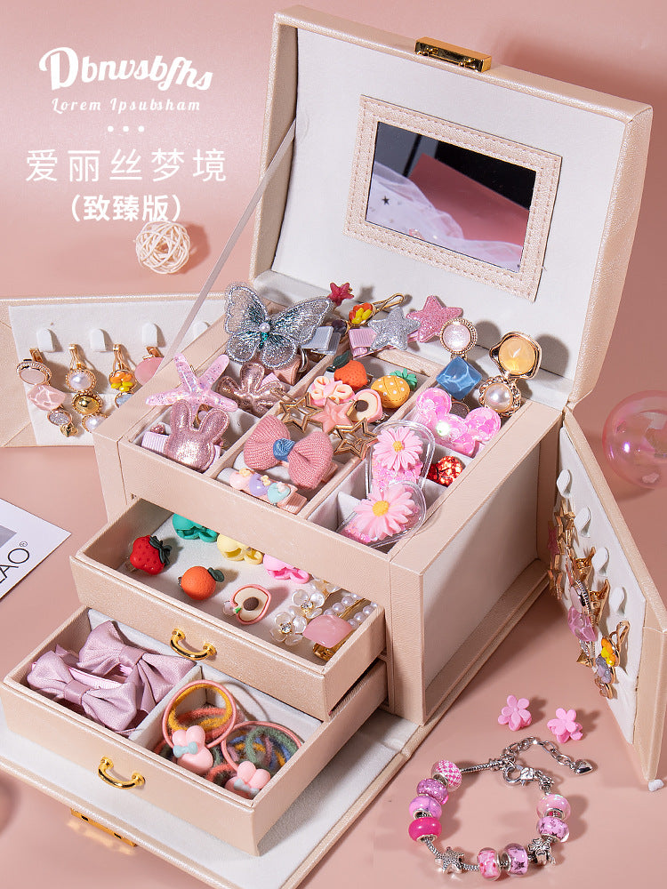 Princess-style hair accessories, hair clips, headbands, high-end storage jewelry box, children's cartoon hair ornaments gift box, wholesale for women