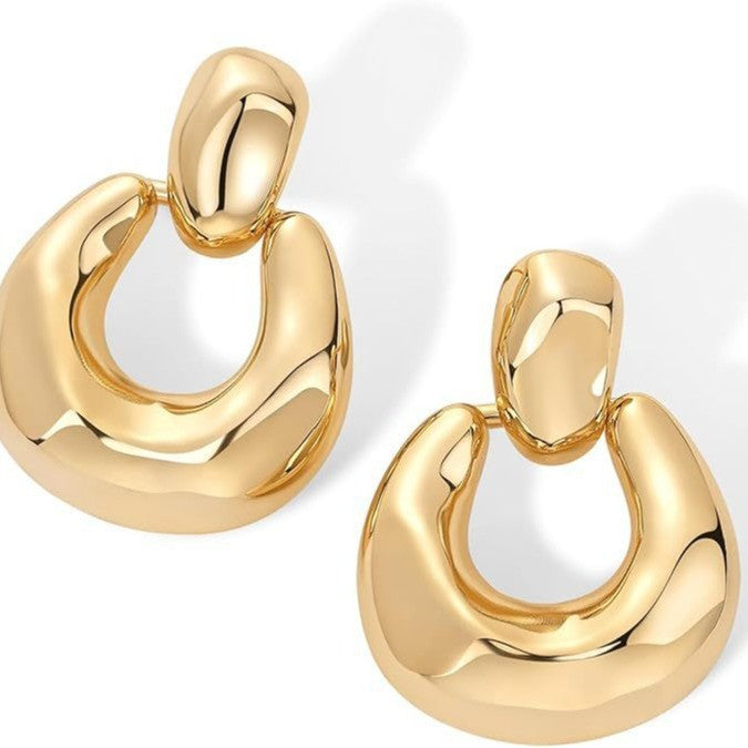 Amazon hot-selling glossy geometric earrings & dangles - cross-border creative minimalist metal trapezoid earrings - direct from the manufacturer