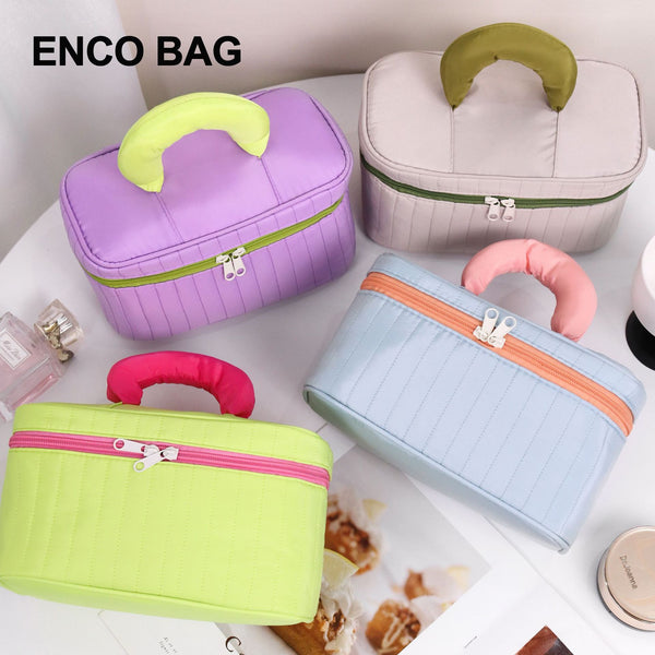 New Macaron Contrast Color Cosmetic Bag Large Capacity Premium Sense Wash Bag Business Travel Portable Storage Bag Niche Design