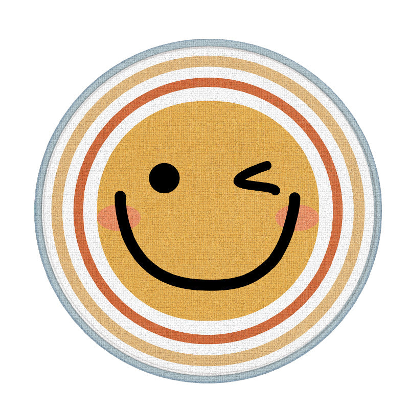 Cartoon round carpet bedroom dresser cloakroom foot cushion children's room swivel chair stool mat non-slip floor mat