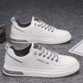 Men's skate shoes 2025 new trendy casual shoes versatile leather shoes men's slip-on white sneakers