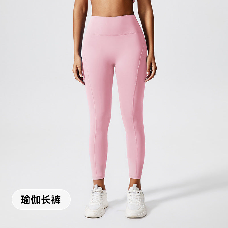 new arrivalcut out yoga clothes suit running outdoor sportswear tight back high waist peach hip fitness clothes
