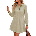 dopamine  autumn new arrival: high-end, elegant bubble sleeve striped mini dress