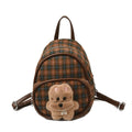 classy women's backpack new arrivalniche style plaid backpack cutestuffed pendant student class bag