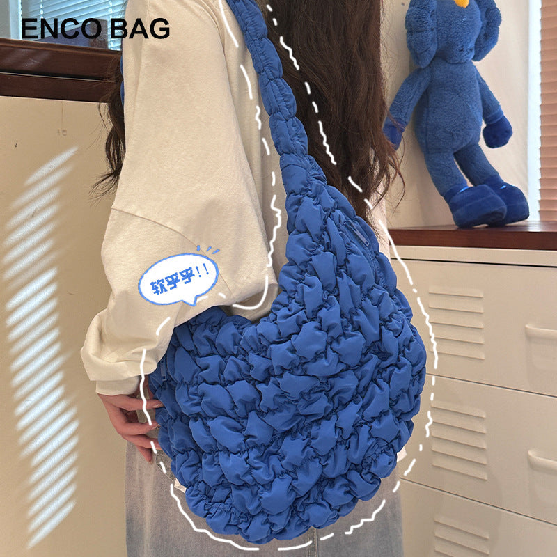 Cloud bag COS bag niche single shoulder satchel pleated bag women's large capacity work feeling shoulder bag soft bag commute