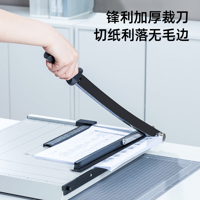 Deli paper cutter 8012 manual steel paper cutter A3 blade thickened, photo cardboard