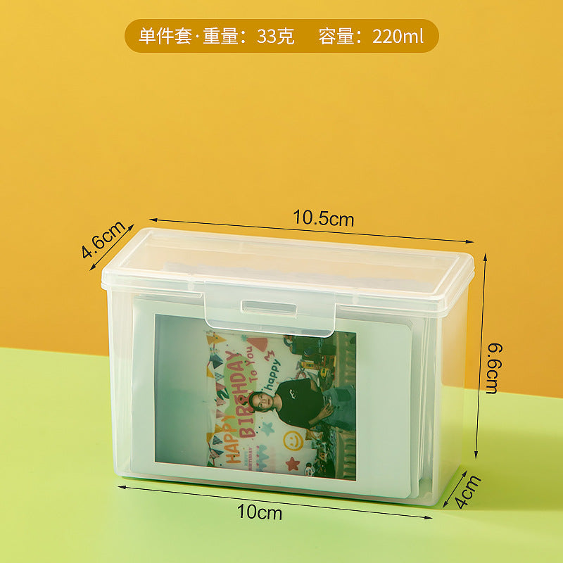 Game Card Storage Box with Lid Card Storage Box with Separator Sticker Badge Postcard Small Card Storage Box