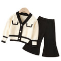 Girls' knitted sweater set - two-piece outfit - new autumn/winter  collection - baby girl flare pants & cardigan set