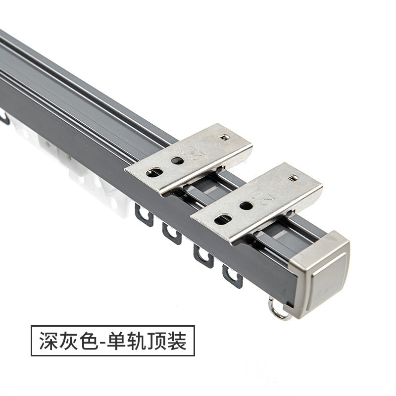 Aluminum alloy electrophoresis ultra-thick silent curtain track slide side-mounted top-mounted curtain rod guide rail wholesale wall thickness thickened