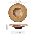Classy texture ceramic plate restaurant hotel high-looking soup plate pasta plate cooking plate plate home straw hat plate