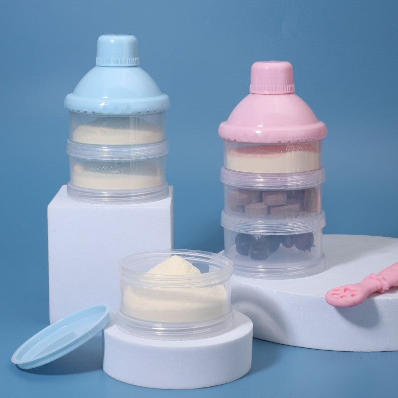 Newborns go out portable transparent multi-layer milk powder box removable baby large-capacity milk powder grid maternal and infant products wholesale