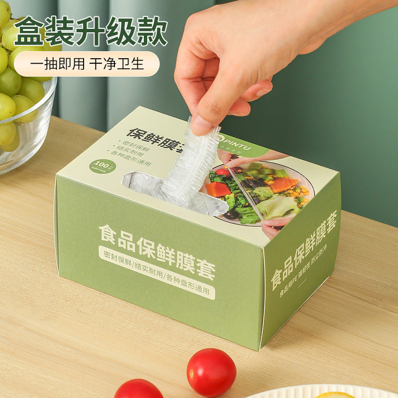 Disposable cling film cover food grade special with elastic kitchenfor home refrigerator leftovers dust cover bowl thickened