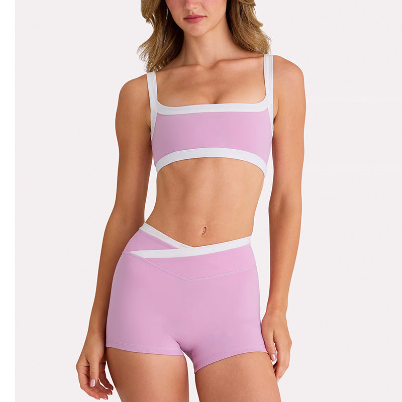 new arrival yoga clothes high waist hip lift tummy control slimming look sling beautiful back running sports intimates bra suit for women