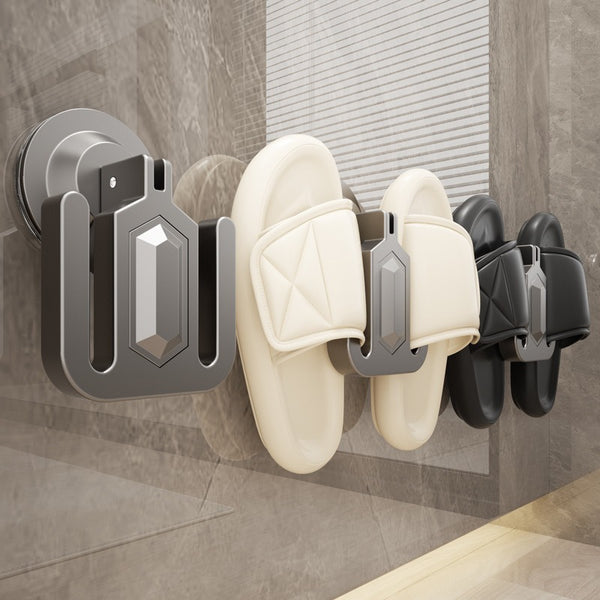 Suction cup, slipper rack, bathroom non-punching, wall-mounted shoe drain storage rack, and slipper artifact hung behind the toilet door