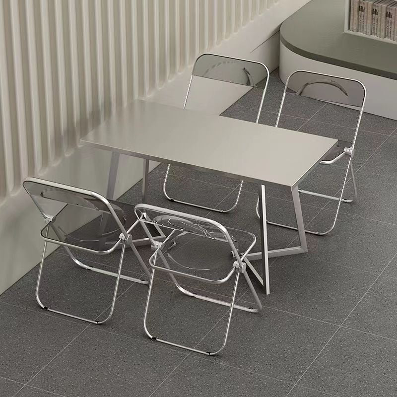 Thickened stainless steel v-leg table set - ideal for fast food restaurants, cafeterias, factories, and industrial-style coffee shops - rectangular dining table and chairs
