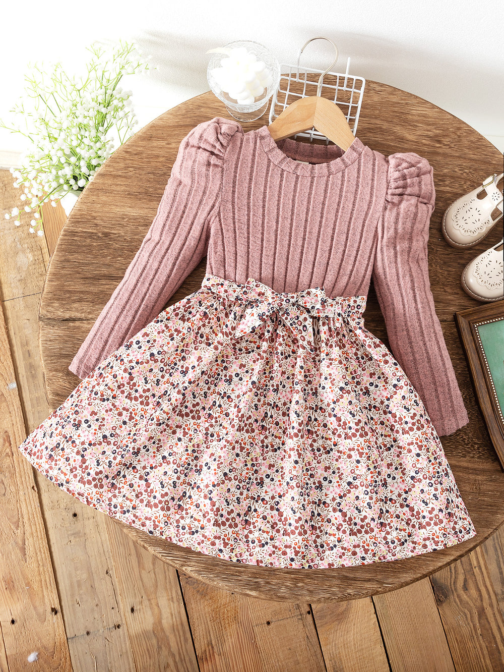 autumn new arrivals: european & american style long-sleeve knitted pullover dress for girls - princess dress for toddlers and young children