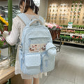Japanese-inspired, minimalist, and trendy backpack for women. features a delicate floral design, perfect for casual use, school, or class. a versatile, large-capacity backpack that's easy to match with any outfit