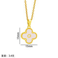 [copper inlaid with zirconium] fashionnew arrival exquisite four-leaf clover bracelet jewelry suitelegant necklace for women four-piece jewelry set