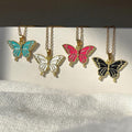 European and american cross-border e-commerce jewelry fashion enamel alloy pendant personalized enamel butterfly necklace autumn new jewelry