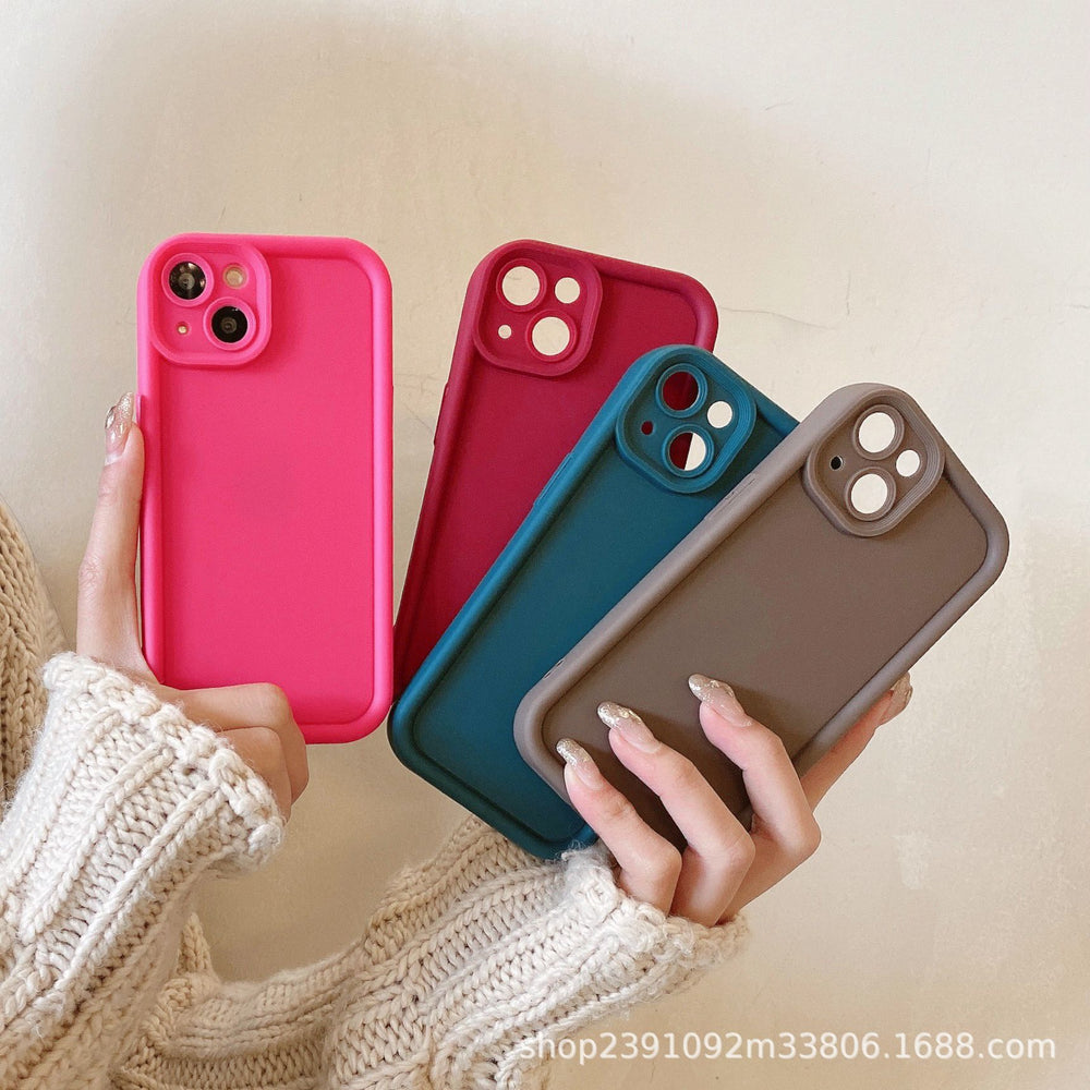 applicable iphone17 mobile phone case emery apple 16tpu pure color all-inclusive sky eye ladder protective case