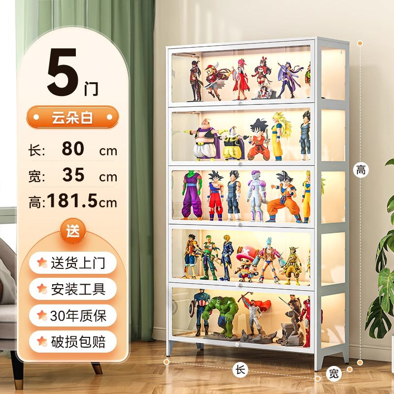 Figure display cabinet glass display cabinet model display rack steel storage cabinet for home dustproof collection storage cabinet