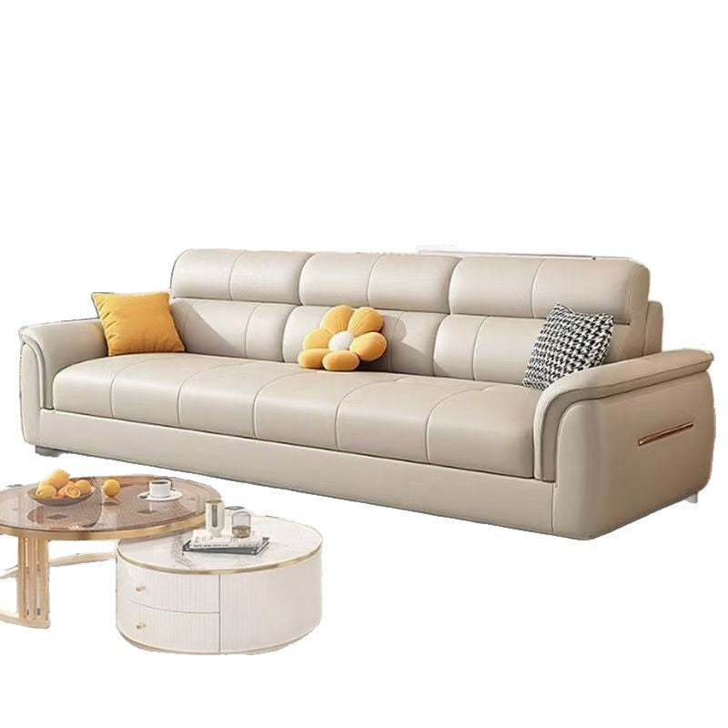Genuine leather sofa, nordic style, cat-scratch resistant, living room sectional sofa, 3-4 seater, small apartment combination living room sofa