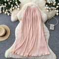K-style high waist pleated dopamine skirt for women summercasualcasuala-line large swing work clothingelegant skirt