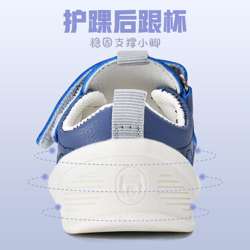 Baby sandals for boys, summer infant first walker shoes, 0-1-2 years old, soft sole baby and toddler functional shoes for girls
