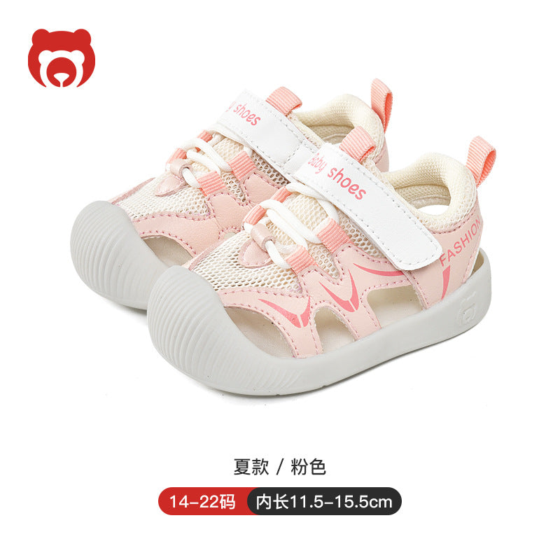 Baby sandals for boys, summer first walker shoes, 0-1-2 years old infant anti-slip soft sole mesh shoes for babies and toddlers, baby girl shoes