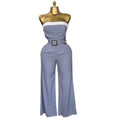 European and american cross-border women's fashion:  autumn new arrivals - elegant commute bandeau tie-up loose casual wide-leg jumpsuit