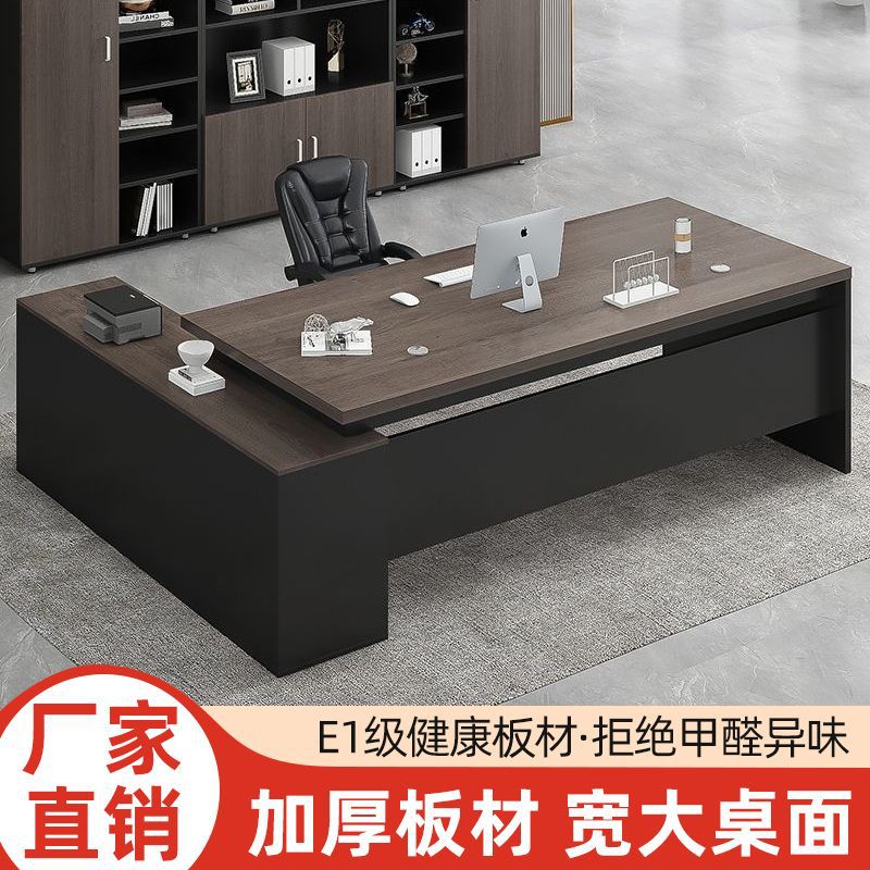 Minimalist modern office furniture desk and chair set - executive manager's desk, ceo desk, boss desk