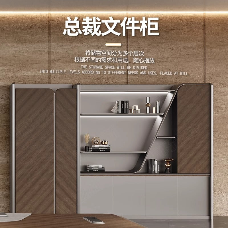 2025 new high-end boss desk, chairperson's office light luxury senior feeling, president's desk, large class desk