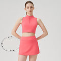 Short-sleeved yoga clothes, tight skirts, running sports vests, quick-drying short yoga tops, tennis skirt suits for women