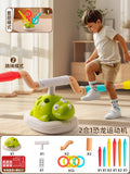 3-in-1 dinosaur exercise machine: kids' bouncing bar, bouncing toy, foot-powered rocket launcher - sensory integration training toy