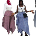 European and american cross-border women's fashion:  summer new arrival - high-waisted, asymmetrical tie-up casual a-line midi skirt