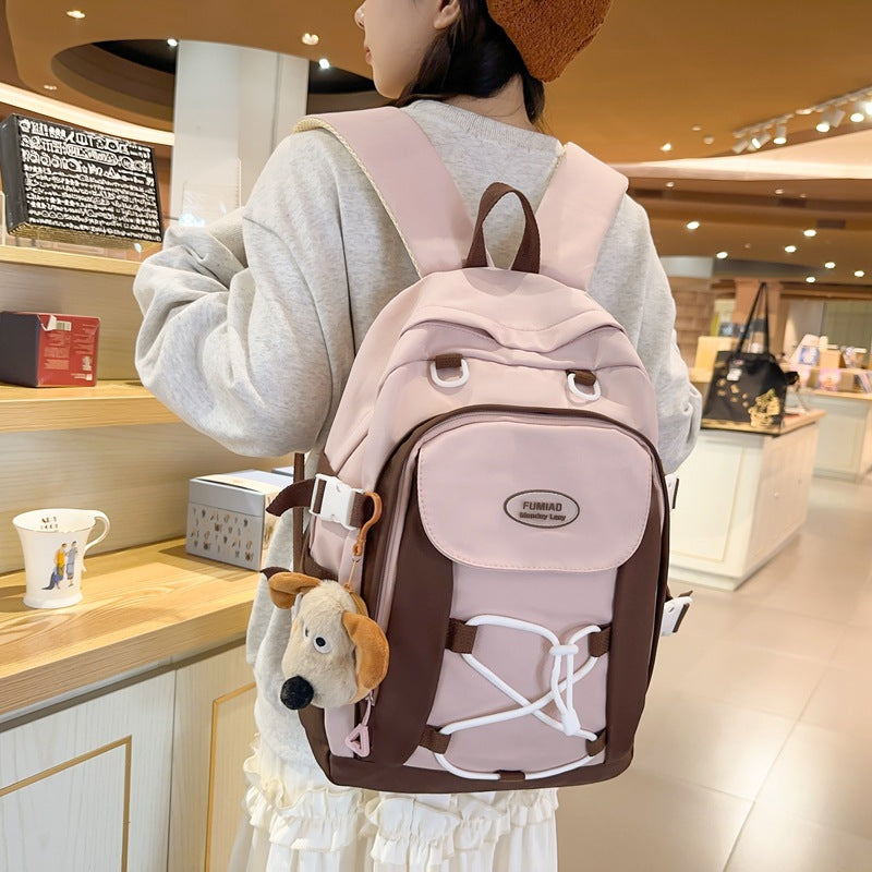 Student backpack Girls schoolbag Middle school student backpack Large capacity Junior high school backpack