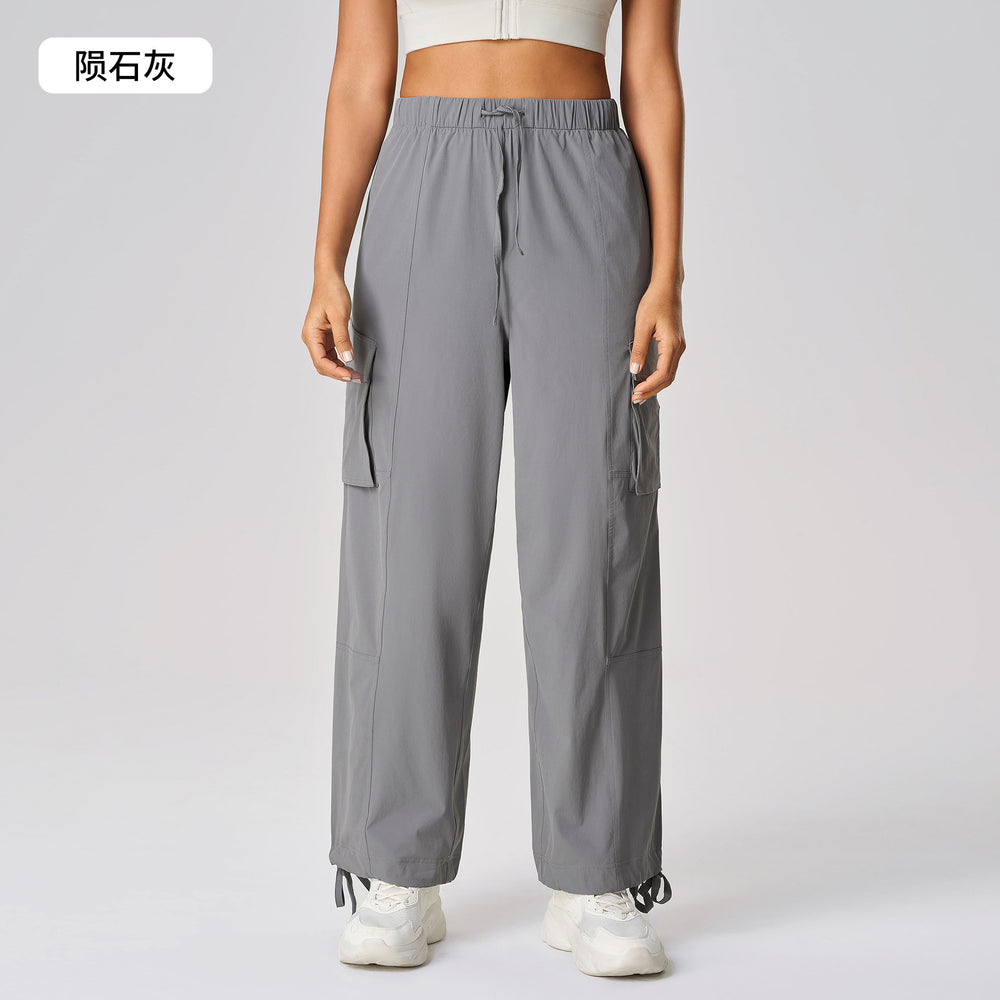Summer quick-dry breathable cargo pants women's casual versatile loose wide-leg outdoor hiking sports pants d25076