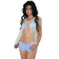 European and american women's clothing  summer new bohemian beach vacation see-through polka dot top three-piece set