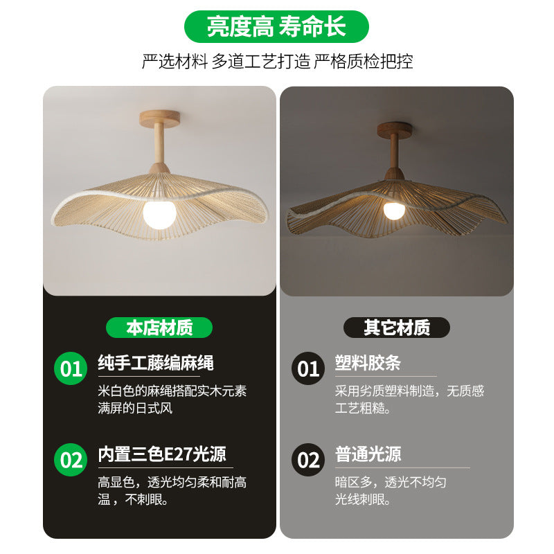Huiyuan corridor light, aisle light, Japanese-style log wind, modern minimalist creative hemp rope entrance balcony lighting E