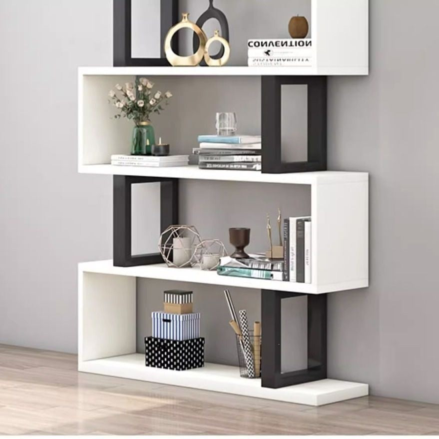 Bookshelf storage rack floor-standing iron art living room partition storage display shelf modern casual file multi-layer storage cabinet