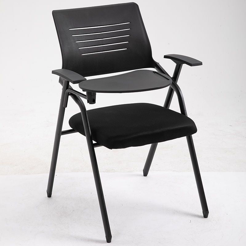 High-end training chair with tabletop, foldable with writing board, white office conference room desk and chair combo, conference chair