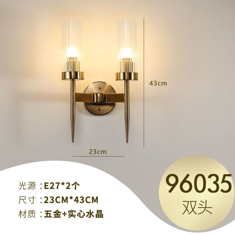 Accessible luxury style crystal wall lamp casual living room tv background wall bedroom bedside corridor aisle staircase wall lamp