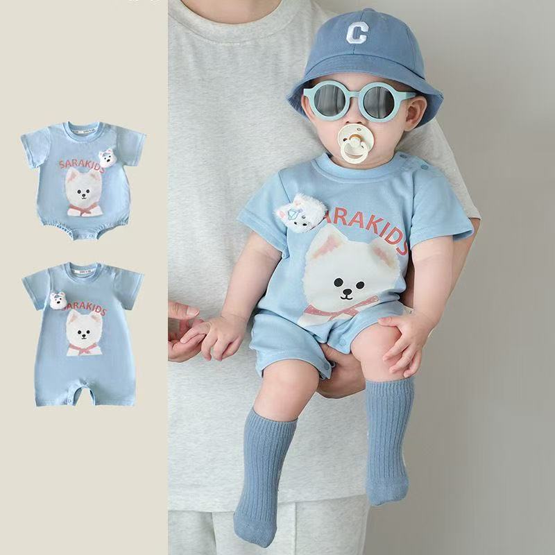Infant and toddler clothing, summer style, full-month baby one-piece, summer clothing, thin baby bag, butt-covering clothing, super cute crawling clothing